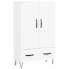 vidaXL Aparador alto 69,5x31x115 cm derivados de madeira branco