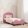 vidaXL Estrutura de Cama Infantil com Cabeceira Rosa 80 x 160 cm