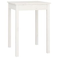 vidaXL Mesa de jantar 55x55x75 cm madeira de pinho maciça branco