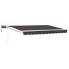 vidaXL Toldo retr&aacute;til manual com LEDs Antracite e Branco 2,5 x 2 m