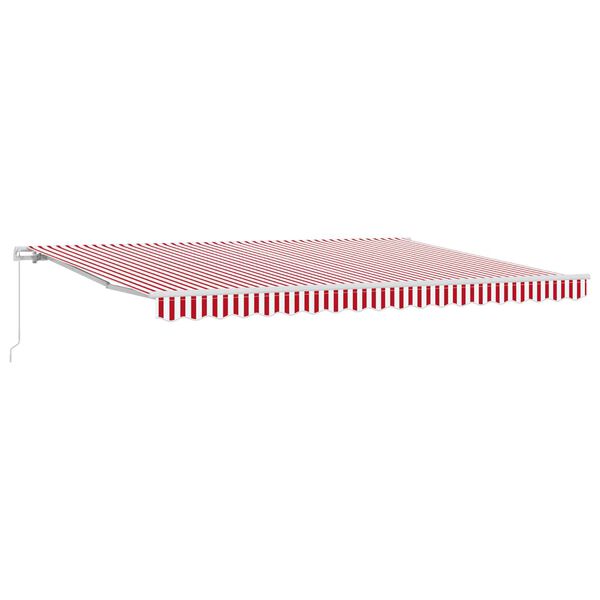 vidaXL Toldo Retrátil Vermelho e branco 450 × 300 cm tecido