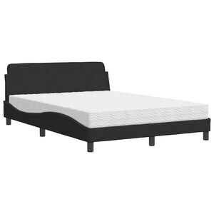 vidaXL Cama com colch&atilde;o Dover 140x200 cm veludo preto