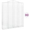 vidaXL Cestos gabi&atilde;o arqueados 2pcs 200x30x220/240cm ferro galvanizado