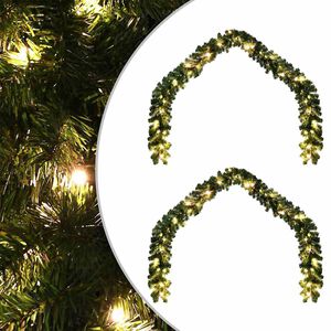 vidaXL Guirlanda de Natal 2 unid. 600 LED Verde 20 m PVC