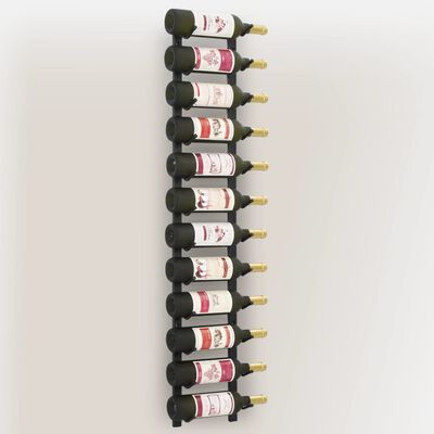 vidaXL Garrafeira de parede para 12 garrafas ferro preto