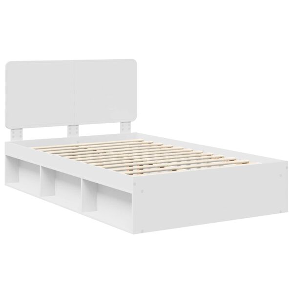 vidaXL Estrutura da Cama com cabeceira Branco 120 x 190 cm