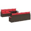 vidaXL Conjunto de Sof&aacute; de Jardim 9 unid. Castanho Rattan Sint&eacute;tico