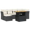 vidaXL 7 pcs conjunto de sof&aacute;s p/ jardim c/ almofad&otilde;es vime PE preto