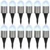 vidaXL Ilumina&ccedil;&atilde;o LED solar de solo 12 pcs branco