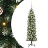 vidaXL &Aacute;rvore Slim de Natal Artificial Verde e Branco 150 cm