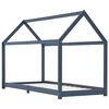 vidaXL Estrutura de cama para crian&ccedil;as 90x200 cm pinho maci&ccedil;o cinzento