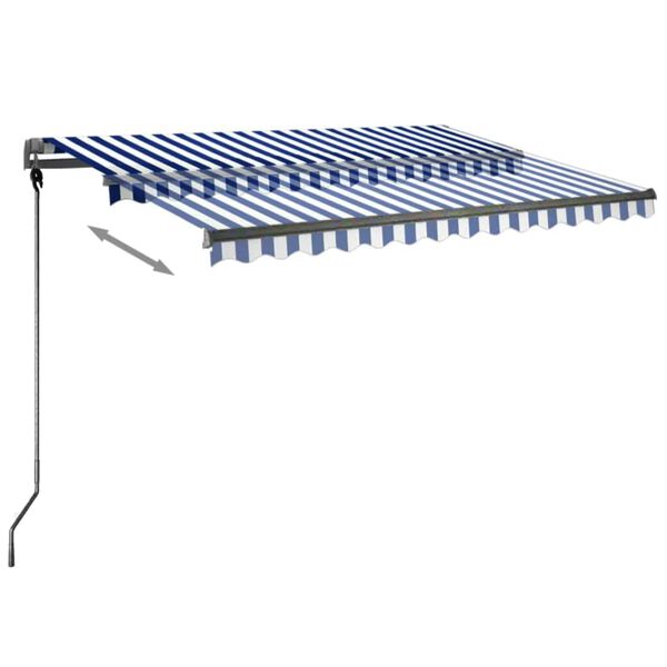 vidaXL Toldo autom&aacute;tico independente 300x250 cm azul e branco