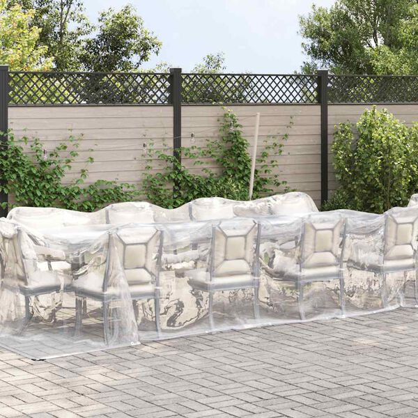 vidaXL Encerado transparente com ilh&oacute;s 3x8 m Polietileno