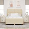 vidaXL Cama Box Springs com Colch&atilde;o Cinza Escuro 90x190 cm Creme