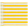 vidaXL Tela de Varanda Amarelo e Branco 100 x 600 cm Tecido Oxford