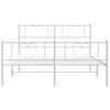 vidaXL Estrutura de cama com cabeceira e p&eacute;s 140x190 cm metal branco