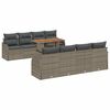 vidaXL Conjunto de Sof&aacute; de Jardim 9 unid. Cinzeto Rattan Sint&eacute;tico
