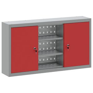 vidaXL Arm&aacute;rio de Ferramentas Vermelho e Cinza 100 x 20 x 55 cm