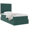 vidaXL Cama com arruma&ccedil;&atilde;o e colch&atilde;o Verde Escuro 90 x 200 cm Veludo