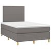 vidaXL Cama box spring c/ colch&atilde;o e LED 120x190 cm tecido cinza-escuro