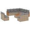 vidaXL 12 pcs conjunto de sof&aacute;s p/ jardim com almofad&otilde;es vime PE bege