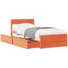 vidaXL Cama sem colch&atilde;o 100x200 cm pinho maci&ccedil;o castanho-mel