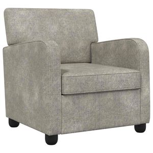 vidaXL poltrona Cinzento-claro Couro Suede Sint&eacute;tico