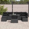 vidaXL Conjunto de Sof&aacute; de Jardim 8 pcs Preto vime PE