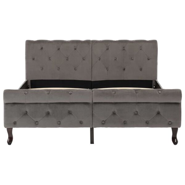 vidaXL Estrutura de cama 140x200 cm veludo cinzento