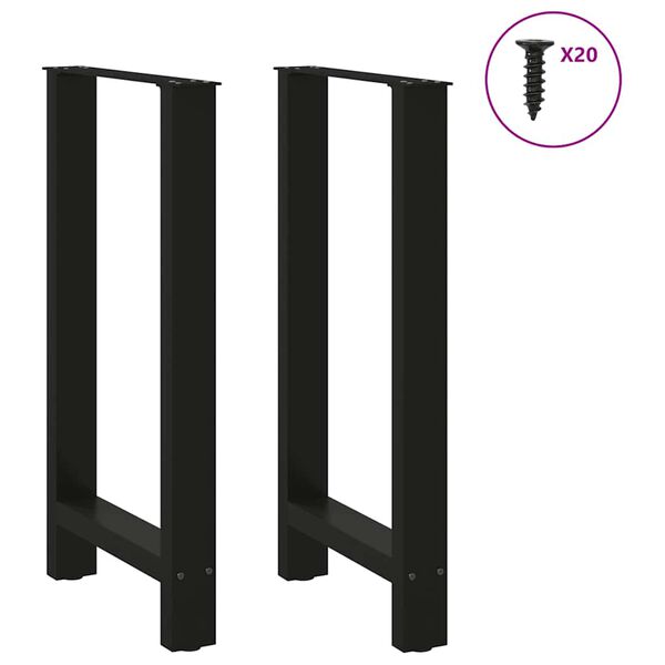 vidaXL P&eacute;s para mesa de bar pretos 2 pe&ccedil;as 40x(90-91) cm a&ccedil;o