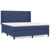 vidaXL Cama com molas/colch&atilde;o 160x200 cm tecido azul