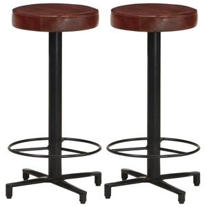 vidaXL Bancos de bar 2 pcs 66 cm couro genu&iacute;no