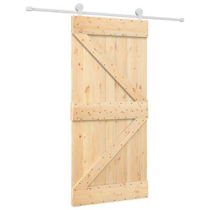 vidaXL Porta Deslizante 95 x 210 cm Natural e Branco