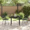 vidaXL Conjunto de Jantar para Jardim 3 pcs Preto A&ccedil;o revestido a p&oacute;
