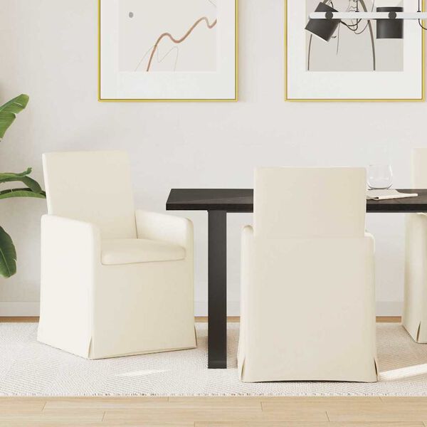 vidaXL Cadeiras de Jantar com rodas 2 pcs Bege 57 x 67 x 95 cm Linho