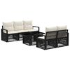 vidaXL Conjunto de Sof&aacute; de Jardim 6 unid. Preto e Branco Creme vime PE