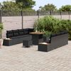 vidaXL Conjunto de Sof&aacute; de Jardim 11 pcs Preto Rattan Sint&eacute;tico
