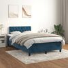 vidaXL Cama boxspring com colch&atilde;o 120x200 cm veludo azul-escuro
