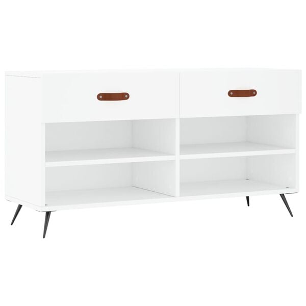 vidaXL Banco sapateira 102x35x55 cm derivados de madeira branco
