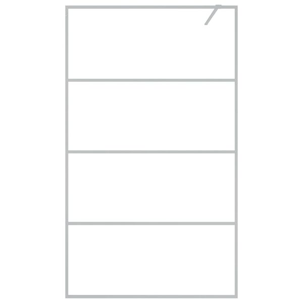 vidaXL Divis&oacute;ria de chuveiro prateado 115x195cm vidro ESG transparente
