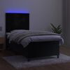 vidaXL Cama box spring c/ colch&atilde;o/LED 90x190 cm veludo preto