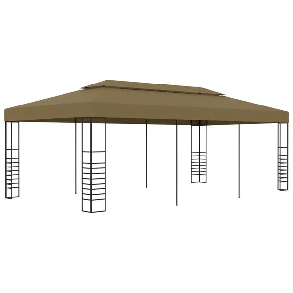 vidaXL Gazebo 6x3x2,7 m 180 g/m&sup2; cinzento-acastanhado