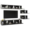 vidaXL 8 pcs conjunto de m&oacute;veis de TV contraplacado cinzento brilhante
