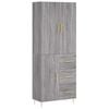 vidaXL Arm&aacute;rio alto 69,5x34x180 cm derivados de madeira sonoma cinza