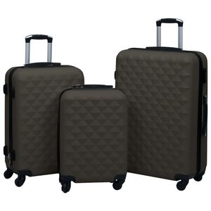 vidaXL Conjunto de tr&oacute;leis estojo r&iacute;gido 3 pcs ABS antracite