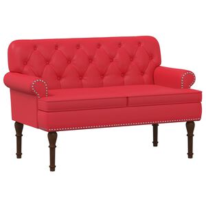 vidaXL Sof&aacute; de dois lugares com bot&atilde;o acolchoado Vermelho