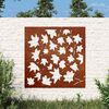 vidaXL Decora&ccedil;&atilde;o p/ muro jardim 555x55 cm a&ccedil;o corten design folha &aacute;cer