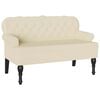 vidaXL Banco Chesterfield Creme 119,5 x 64,5 x 75 cm Couro Sint&eacute;tico