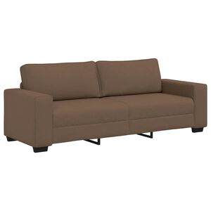 vidaXL Sof&aacute; de 3 lugares tecido 220x77x82 cm castanho