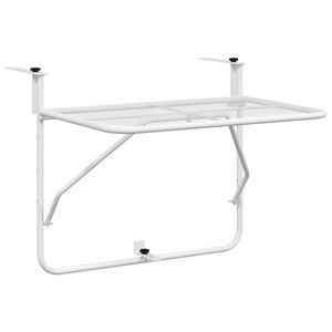 vidaXL Mesa para varanda 60x40 cm a&ccedil;o branco